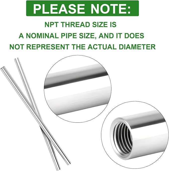 TAISHER 2PCS Stainless Steel Pipe Fittings, 1/4" NPT Female x 1/4" NPT Female - Image 6
