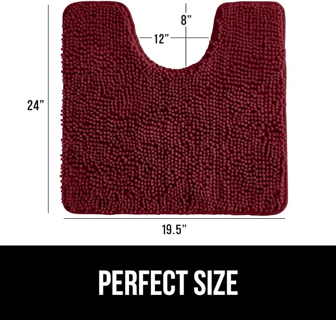 GORILLA GRIP Plush Absorbent Shaggy Chenille Bath Rug Mat - Image 2