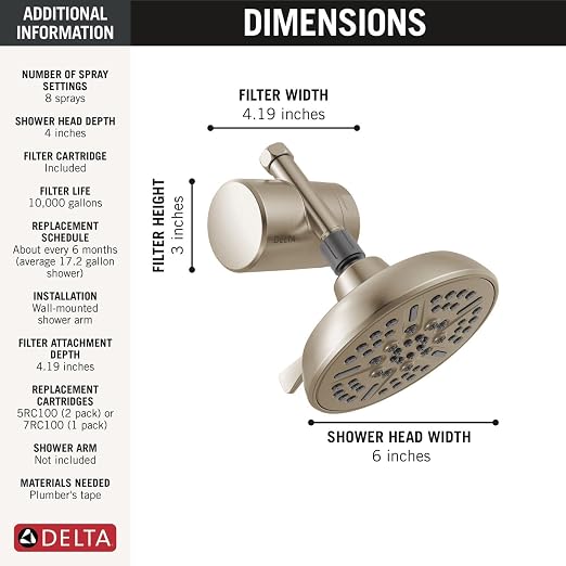 Delta Faucet 5-Setting Shower Head Satin Nickel - Image 6