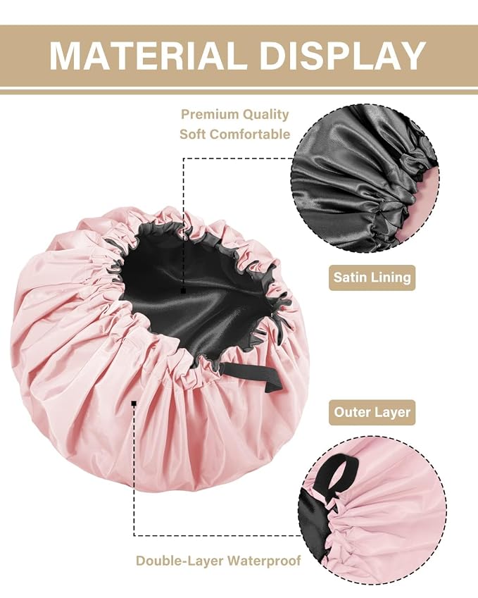 Aquior Shower Cap, Extra Adjustable Shower Caps - Image 2