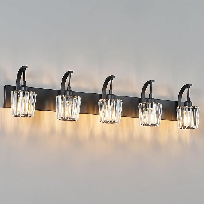 Modern Bathroom Vanity Light, 5-Light Black Wall Sconce - Image 8