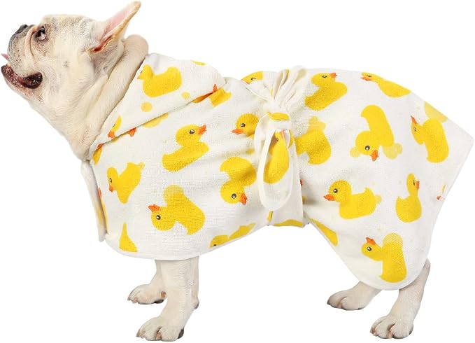 HDE Dog Bathrobe Super Absorbent Quick Drying Puppy Towel Wrap Coat Adjustable - Image 3