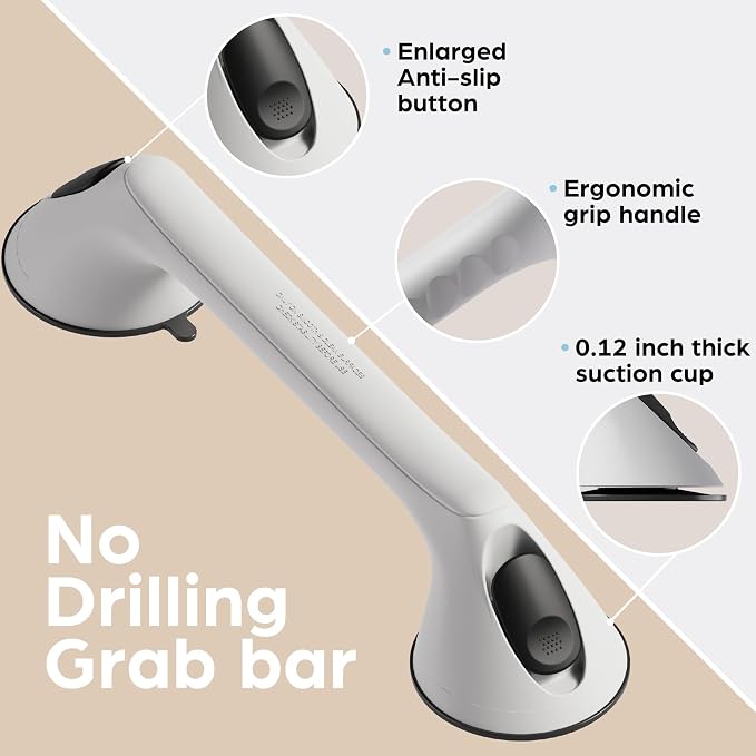 2 Pack 16 Inch Grab Bars for Bathtubs and Showers for Seniors, Heavy Duty - Image 6