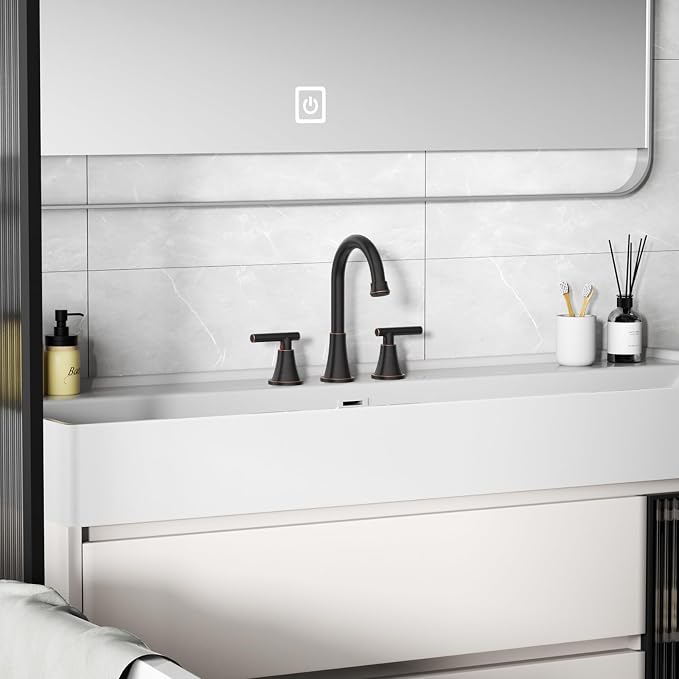 Bathroom Faucets for Sink 3 Hole, Hurran Oil Rubbed Bronze Bathroom Sink Faucet - Image 8