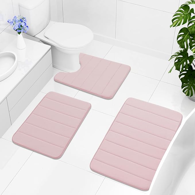 Buganda Memory Foam Bath Mat, Ultra Soft and Non-Slip Bathroom Rugs, Water - Image 8