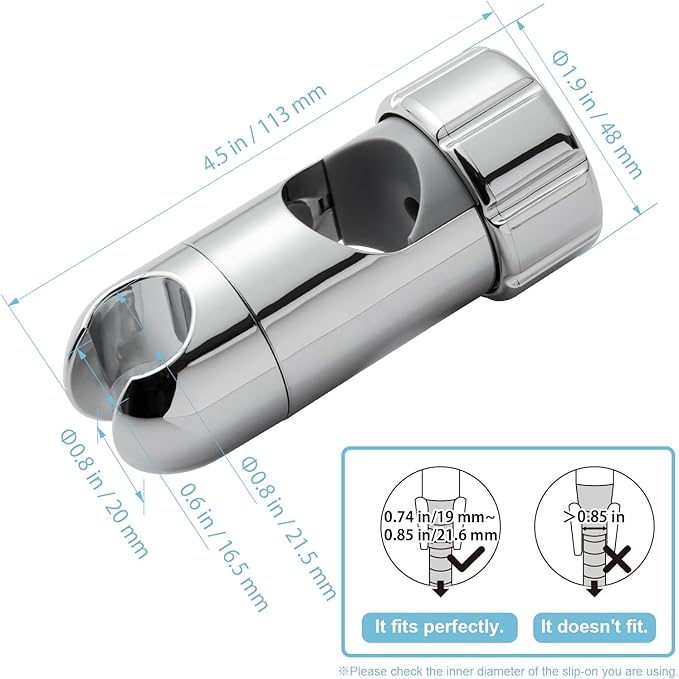 OFFO ADA Shower Head Holder, Adjustable 1.18-1.26 in Hand Shower Bracket - Image 3