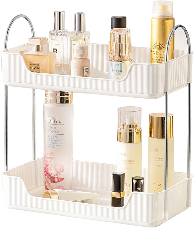 Bathroom Counter Organizer Countertop Storage, Cosmetics Skincare Shelf by SHUANGQING
