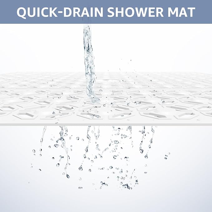 OTHWAY Square Shower Mat, TPE Non-Slip Mat - Image 3