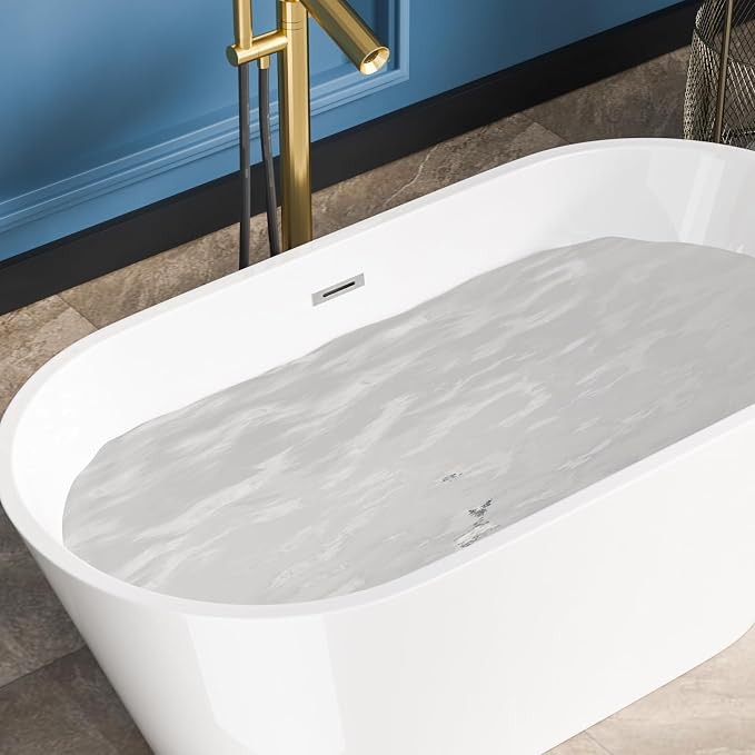 Sarlai 59 Inch Acrylic Freestanding Soaking Bathtub Contemporary Soaking White - Image 7