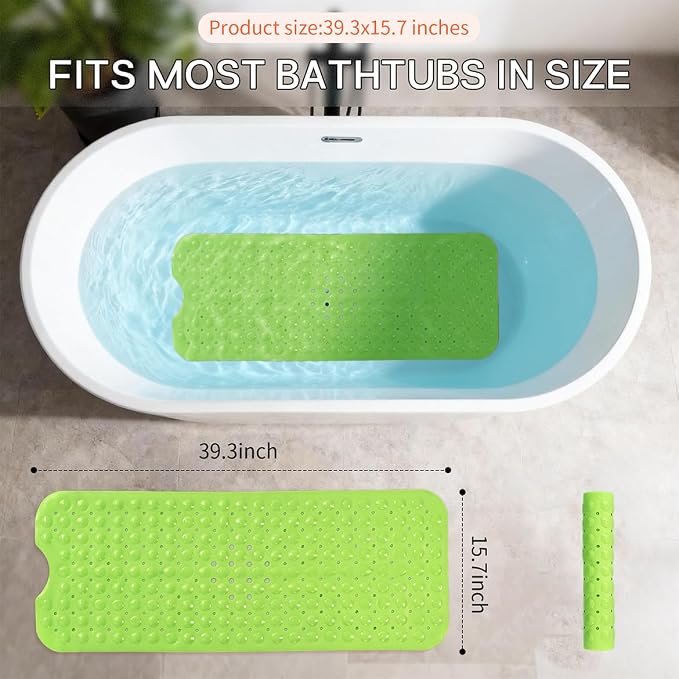 Anti-Slip Bathtub Shower mat, 39.3×15.7 inch（Approximately 100 × 40cm） Soft - Image 3