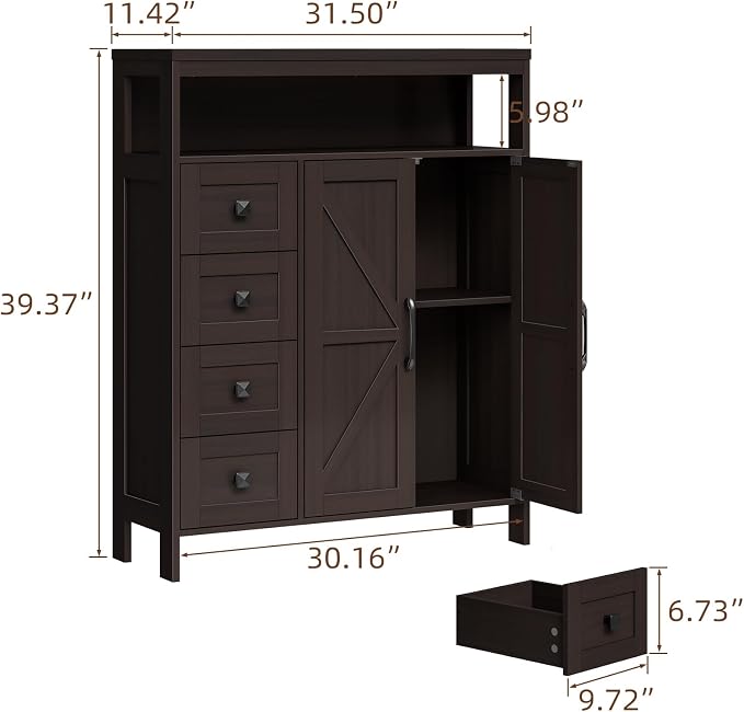 Vabches Farmhouse Storage Cabinet - Image 2