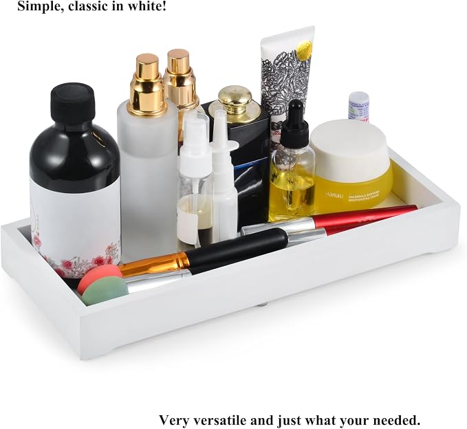 Natural Wooden Vanity Tray, Bathroom Decor Box, Wooden Bathroom Organizer - Image 4