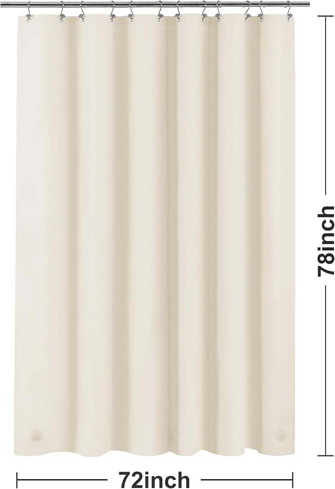Barossa Design Beige Long Shower Curtain Liner 78" Height - Image 6