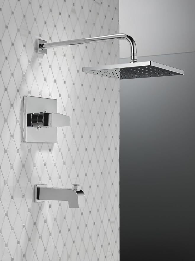 Delta Faucet Modern Raincan Square Single-Function Tub and Shower Trim Kit - Image 5