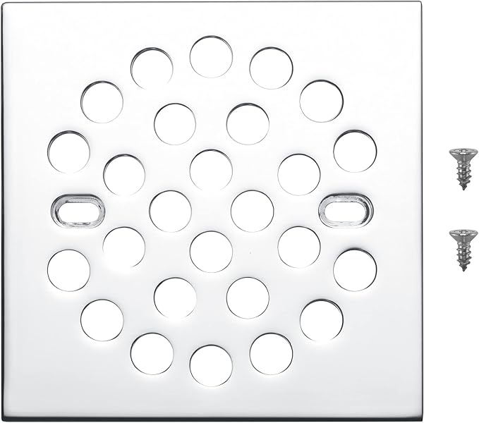 RRAJJ Square Improve 4-1/4 Inch Screw-in Shower Floor Drain Grate Strainer - Image 5