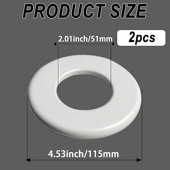 2 Pack Wall Split Flange for 2.01 Inch/51mm OD Pipe ABS Escutcheon Plate - Image 2
