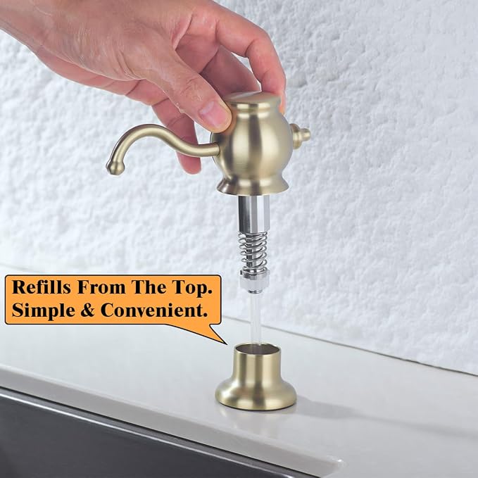 RANDOM Brushed Gold Soap Dispenser - Image 5