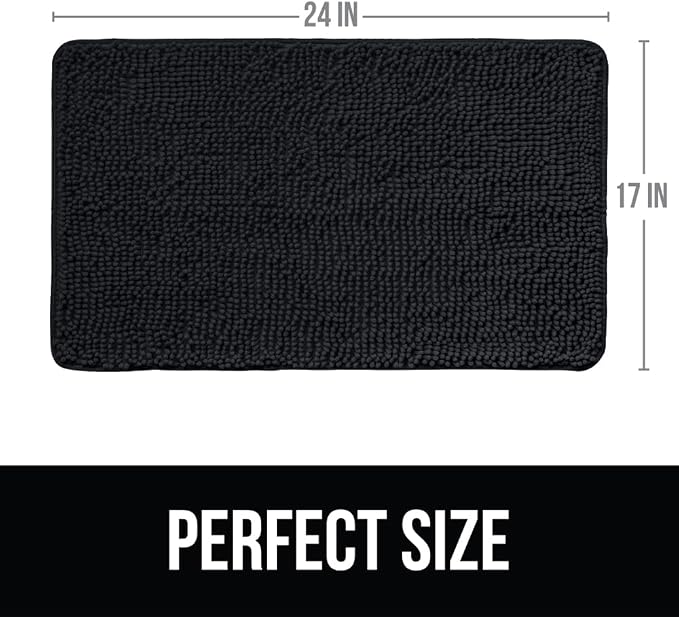 KANGAROO Bathroom Rugs, Chenille Soft Absorbent Bath Rug, Shaggy Shower Mat - Image 2