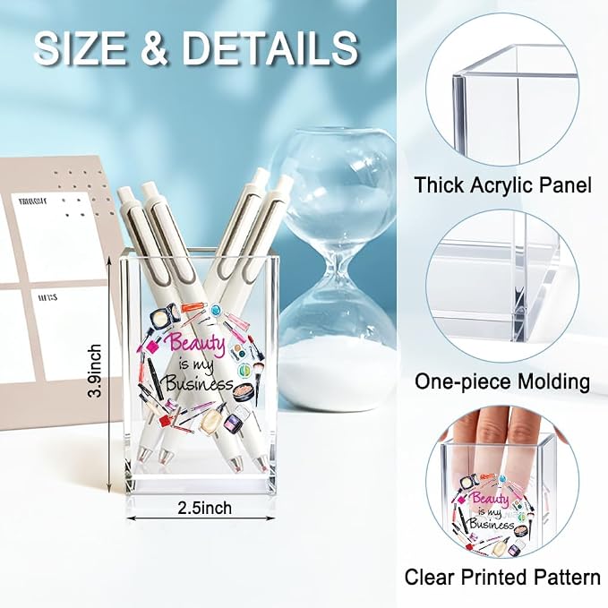Beauty is My Business Acrylic Cosmetic Holder, Funny Makeup Brush Holder Gifts - Image 2