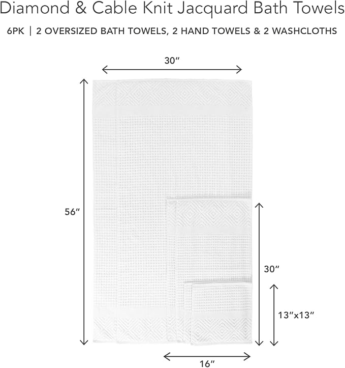 Texere 100% Organic Cotton Diamond Jacquard 700 GSM Luxury Bath Towel Sets - Image 6