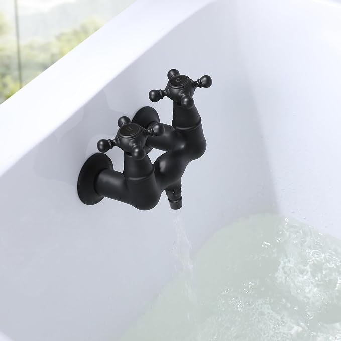 SUMERAIN Vintage Leg Tub Filler 3-3/8-Inch Center Wall Mount Tub Faucet - Image 3