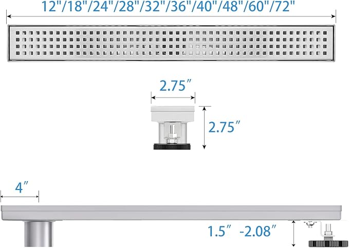 Offset Linear Shower Drain, Shower Drain 48 inch - Image 5