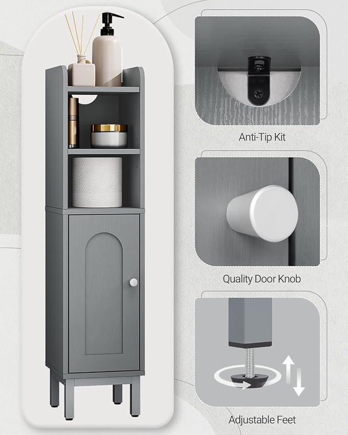 Bathroom Storage Cabinet, Small Corner Floor Cabinet - Image 5