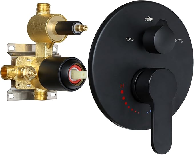 3 Way Shower Diverter Valve Wall Mount Pressure Balancing Shower Diverter by Backnets