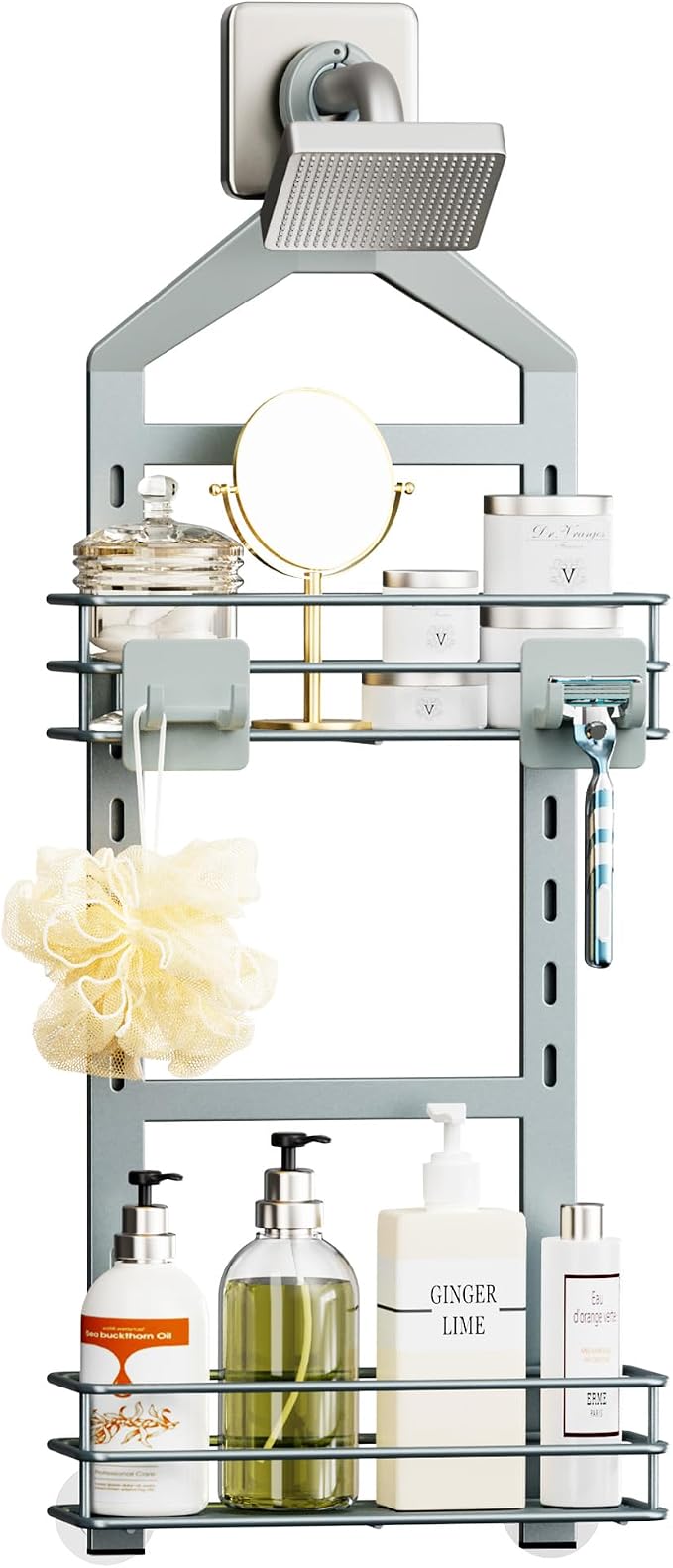 Orimade Adjustable Anti-Slip Shower Caddy Over Shower Head, Rustproof Bathroom by Orimade