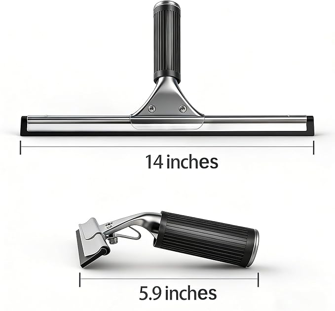 14-inch Squeegee for Shower Glass & Window Cleaning, Professional Stainless - Image 2