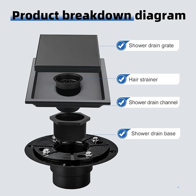 morefine Square Shower Floor Drain - Image 2