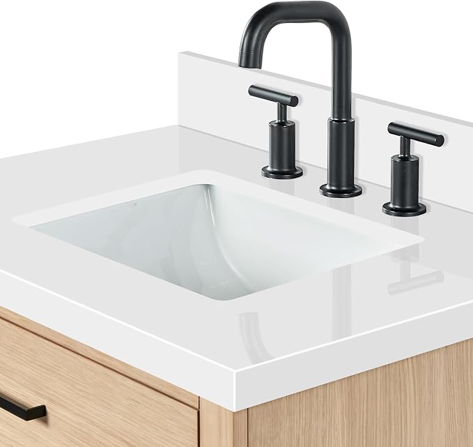 ARIEL Hepburn 31" Inch Oak Single Bathroom Vanity - Image 9