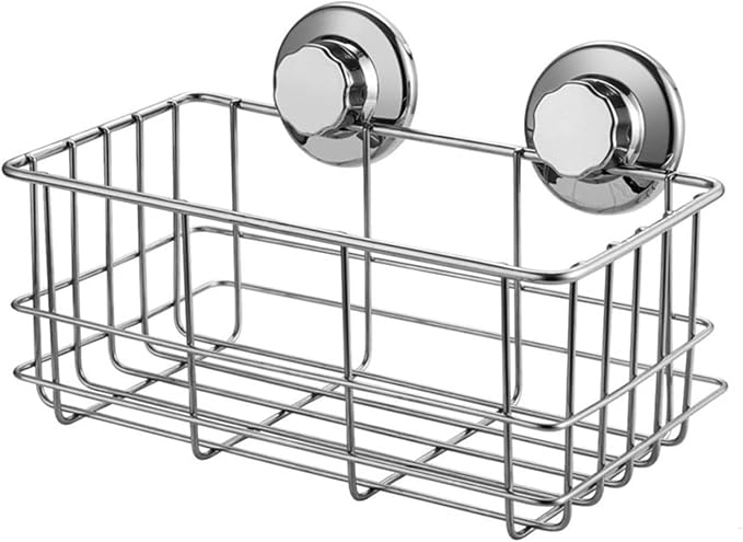 Strong Suction Cups Deep Shower Caddy Bath Shelf Rust-Free Stainless Steel by GEDLIRE