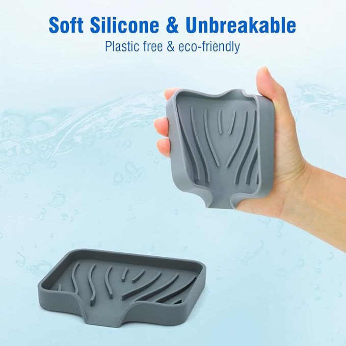 3-Pack Silicone Soap Dish Set – Bar Soap Holder - Image 5