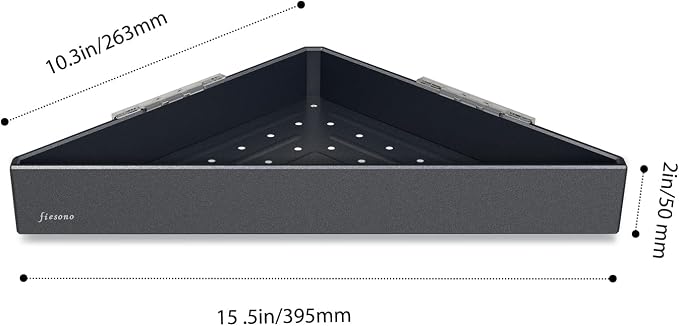 Corner Shower Shelves with Hooks, Rustproof Metal 2-Tier Shower Corner Caddy - Image 2
