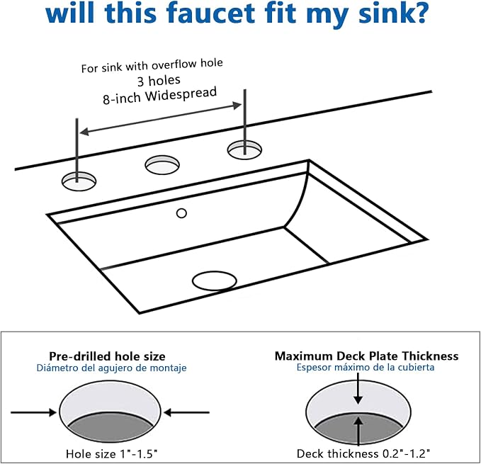 Chrome Widespread Bathroom Faucet - Image 5