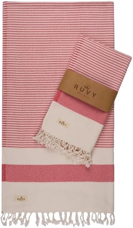 Ruvy Home Basics 2 Pack Turkish Beach Towels – Oversized Quick-Dry Bath Towels by RuvyHomeBasics