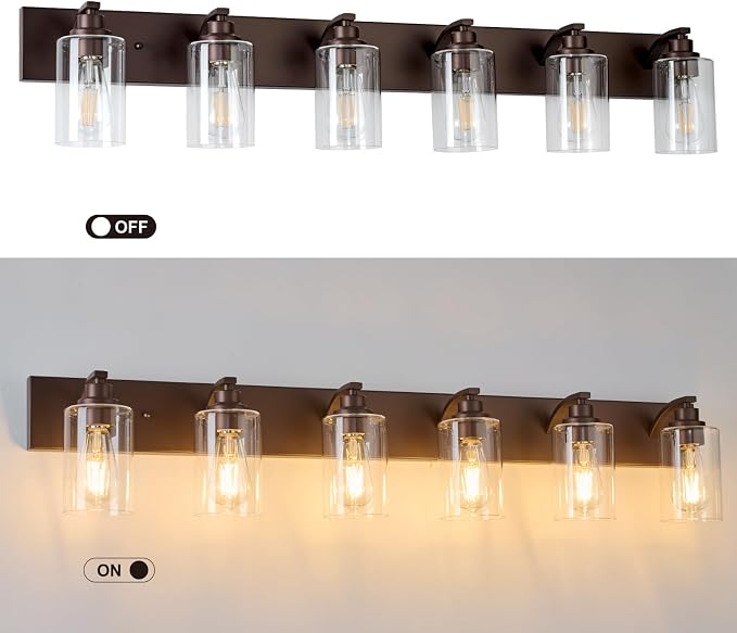6-Light Bathroom Light Fixtures Modern ORB Vanity Lights - Image 3