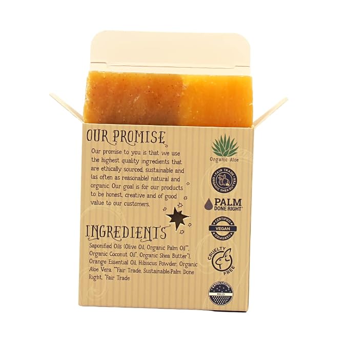 Organic Orange Hibiscus Bar Soap - Image 4