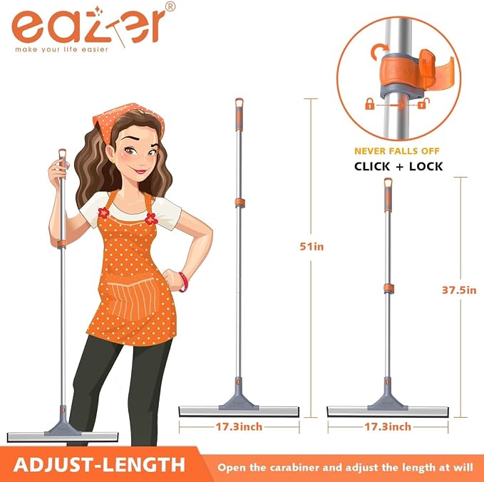 Eazer Floor Squeegee Broom: Heavy Duty Scrubber - Image 2