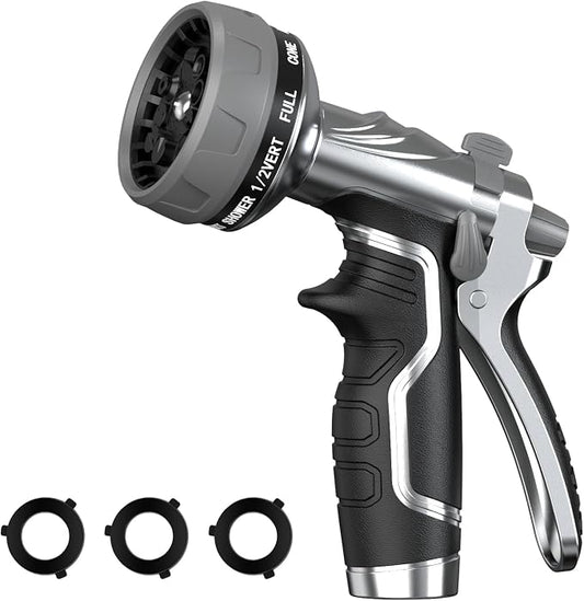 Garden Hose Nozzle, Heavy Duty Metal Water Hose Nozzle by HmiL-U