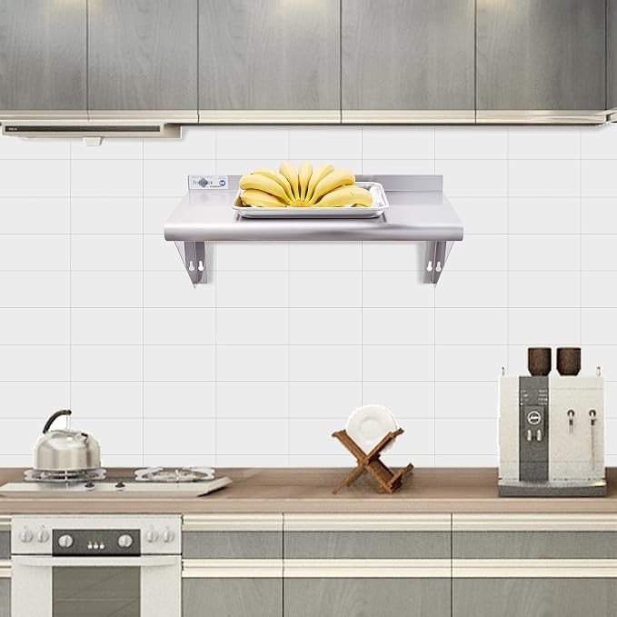 Profeeshaw NSF Stainless Steel Shelf 12” x 24”, 230 lb Commercial Shelves Wall - Image 7