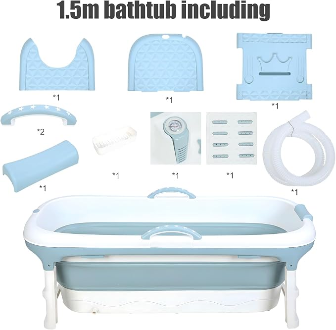 Portable Bathtub for Adults, Large 58 inch Collapsible Bathtub - Image 5