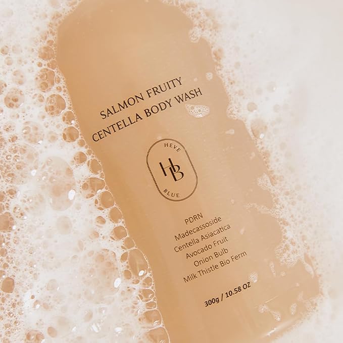 HEVEBLUE Salmon Fruity Centella Body Wash - Image 7