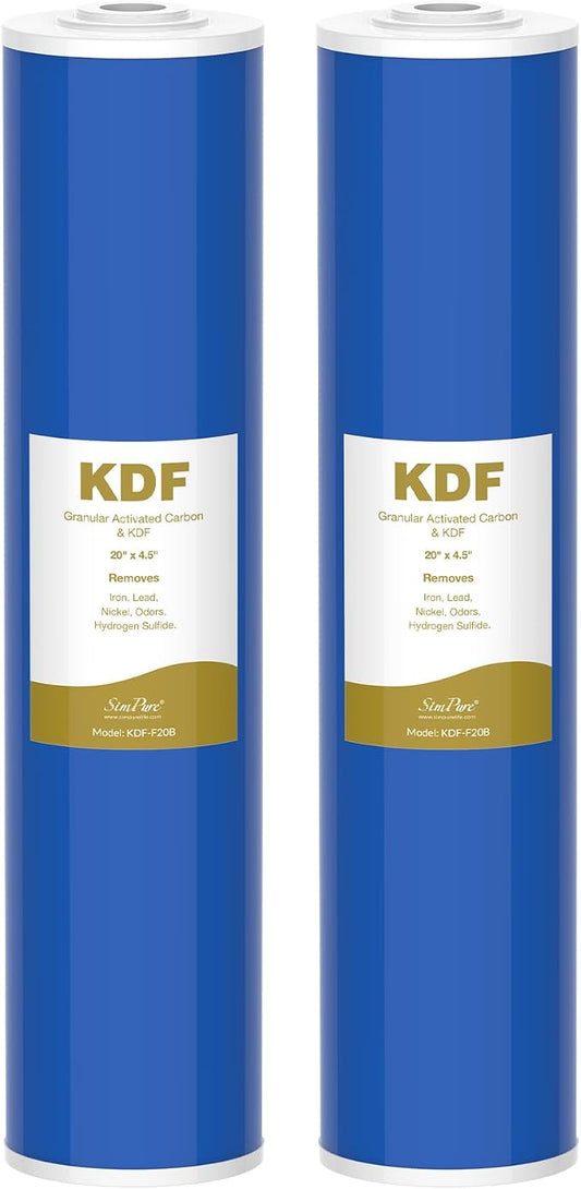 SimPure Whole House Water Filter Cartridges 20" x 4.5" GAC/KDF Carbon and Heavy by SimPure_Water