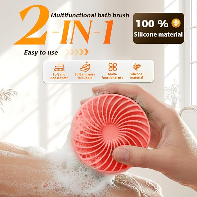 2 in 1 Silicone Body Scrubber & Scalp Scrubber, 2026 Upgrade Handheld Shower - Image 3