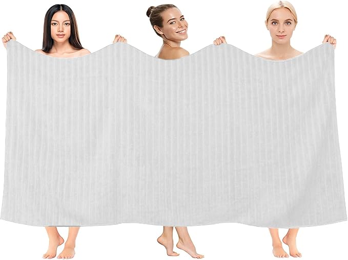 DAN RIVER Pack of 2 Bath Sheet 35x70 Inches, Super Soft Quick Dry Ribbed Cotton - Image 4