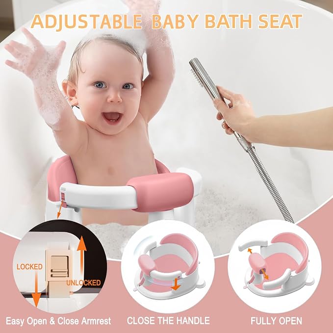Baby Bath Seat for Babies 6 Months & up, Non-Slip Toddler Bath Seats for Babies - Image 4