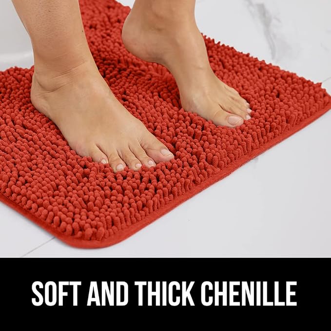 GORILLA GRIP Bath Rug Mat 44x26, Soft Absorbent Chenille, Quick Dry Microfiber - Image 3