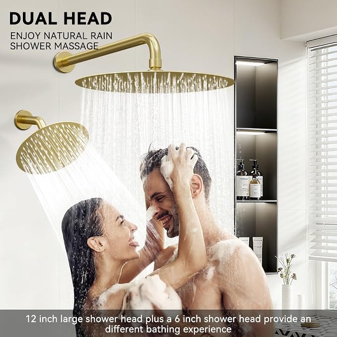 Shower Systems STARBATH 12+6" Round Dual Rainfall Shower Head - Image 3